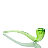 MAV Glass Gandalf Pipe in Green - Long Curved Hand Pipe with Deep Bowl