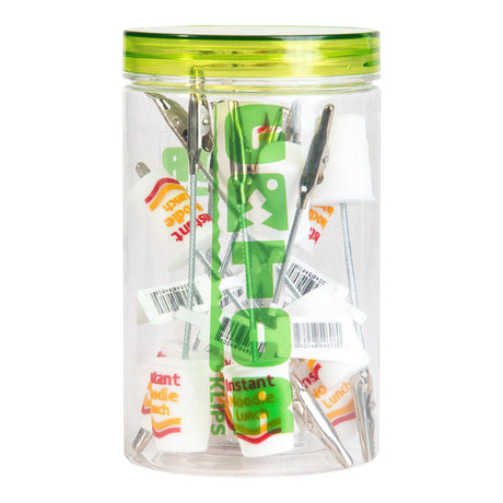 Gator Klips Noodles Memo Clip in a Jar, 4.5" Silicone & Steel, 14pc Set for Rolling Accessories