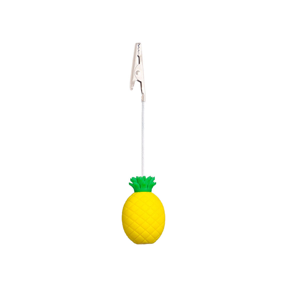 Gator Klips Pineapple Memo Clip, 4.5" Silicone & Steel, Front View on White Background