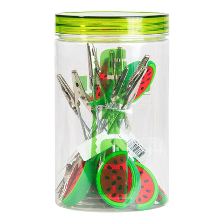 Gator Klips Watermelon Memo Clip in a 14pc Jar, 4.5" silicone & steel, ideal for organizing rolling accessories