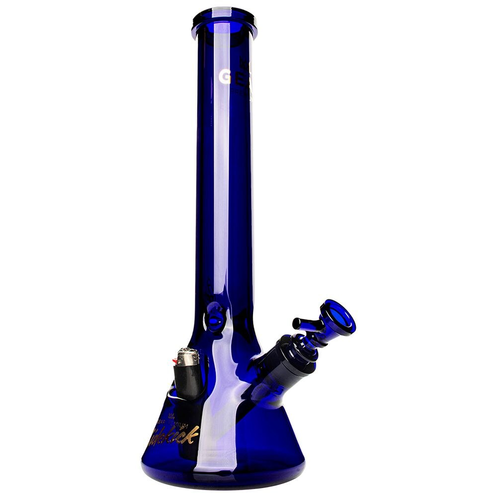 Gear Premium Sidekick Glass Beaker Water Pipe | Blue | 15" | 14mm F | Licensed Gift Box Included