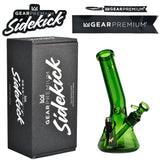 Gear Premium Sidekick Laid Back Glass Beaker Water Pipe | Green | 12" | 14mm F | Licensed Gift Box Included