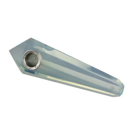 Natural Gemstone Mineral Hand Pipe - 4" Spoon Design for Dry Herbs, USA Made