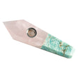 Gemstx Gemstone Hand Pipe - Pink and Turquoise - Angled View on White Background
