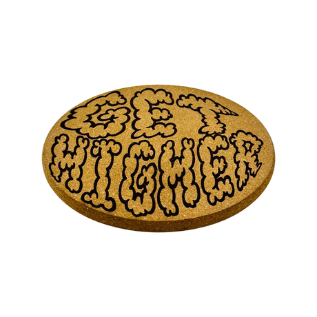 MAV PRO Get Higher Coaster with Laser-Etched Design, Cork Material, Top View