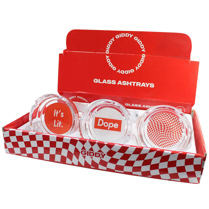 Giddy Glass Ashtray | Dope | 4" | 6pc Display