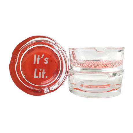 Giddy Glass 'It's Lit' Ashtray, 4" Borosilicate Glass, 6pc Display, Front View