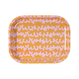 Giddy Glass Squiggles Rolling Tray, 7.2" x 5.6", Small Metal Tray Top View