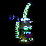 Gingerbread Monster Dab Rig - 9.75-inch UV Reactive with Borosilicate Glass, Front View