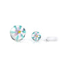 Teal Glass 3D Flower Terp Slurper Set from The Stash Shack, front view on white background