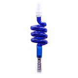 The Stash Shack Glass Coil Cooling Stem for DynaVap in Blue - Front View on White Background