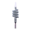 The Stash Shack Glass Coil Cooling Stem for DynaVap, Smoke Variant, Front View