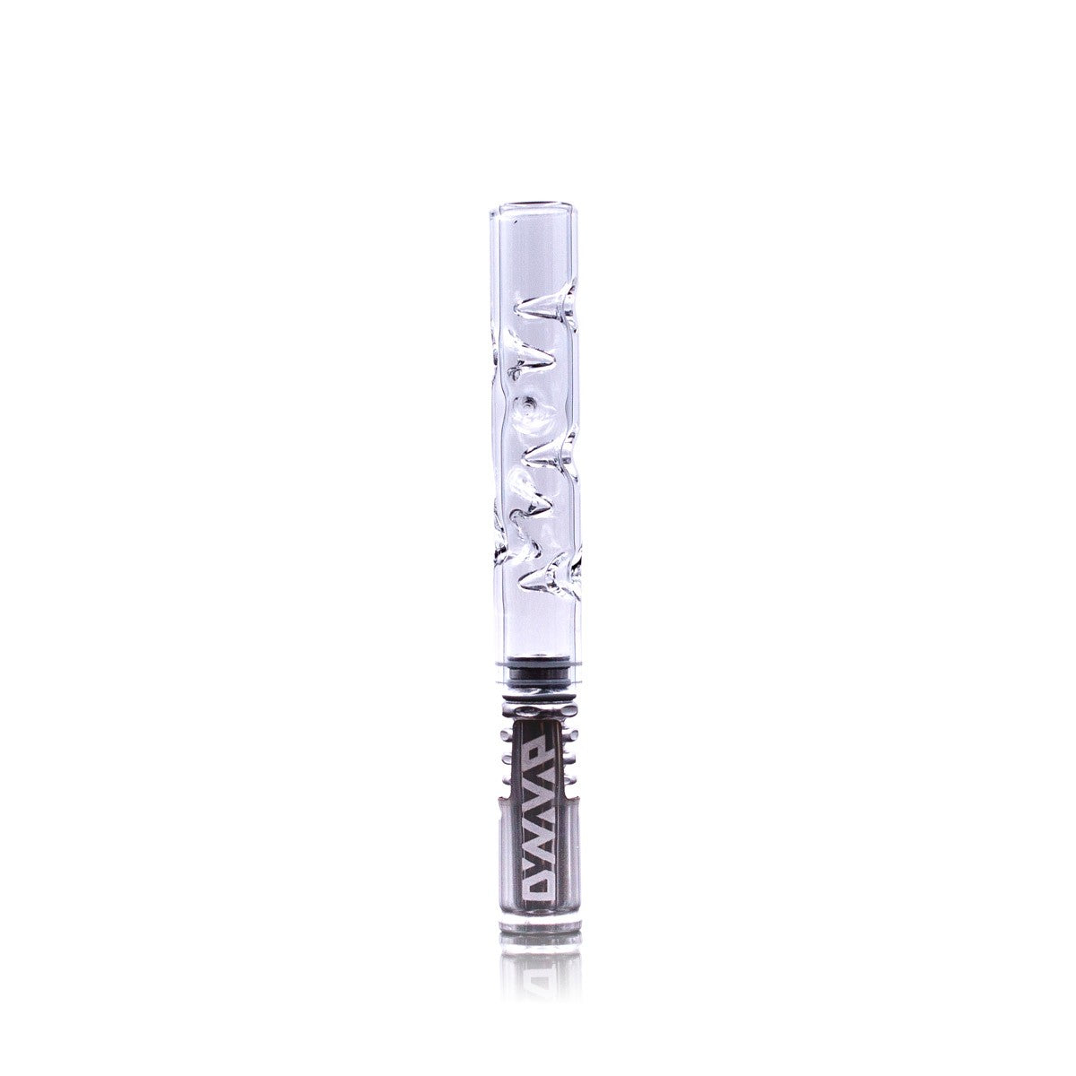 The Stash Shack Glass Cooling Stem for DynaVap, clear design, front view on white background
