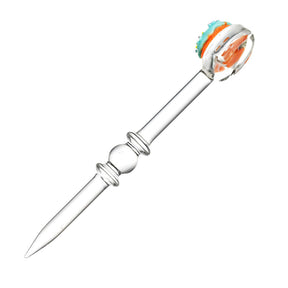 Borosilicate Glass Donut Dabber Set with Carb Cap in Assorted Colors, 6" Length