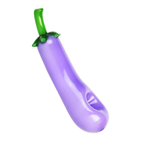 Borosilicate Glass Eggplant Hand Pipe, 5" Spoon Design, Assorted Colors, For Dry Herbs