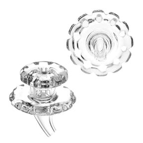 Borosilicate Glass Gear Carb Cap for Dab Rigs, 30mm, Top and Angle View