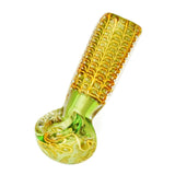 Borosilicate Glass Spoon Pipe with Honey Bubble Design, 3.5" Length, Heavy Wall, for Dry Herbs