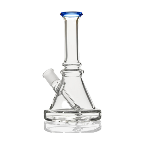PILOT DIARY Compact 7" Beaker Bong with Blue Accents and Diffused Downstem - Front View