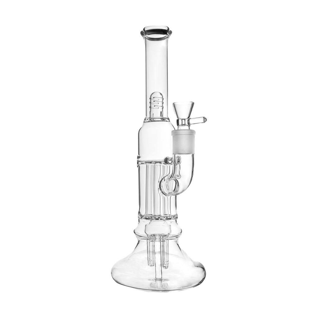 PILOTDIARY 12 Inch Tree Perc Bong with Clear Glass and Sturdy Base - Front View