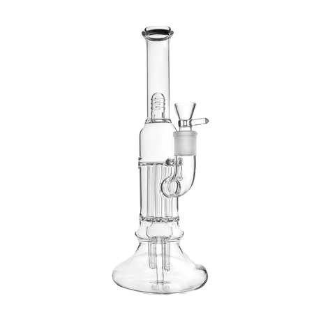PILOTDIARY 12 Inch Tree Perc Bong with Clear Glass and Sturdy Base - Front View