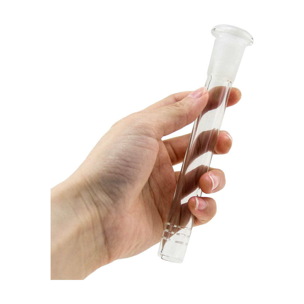 PILOT DIARY 18mm To 14mm Diffused Downstem held in hand - Clear Glass