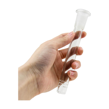 PILOT DIARY 18mm To 14mm Diffused Downstem held in hand - Clear Glass