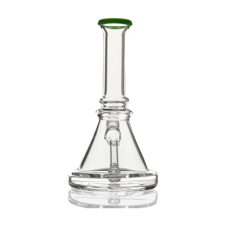 PILOT DIARY 7'' Glass Beaker Base Bong Front View with Green Accents