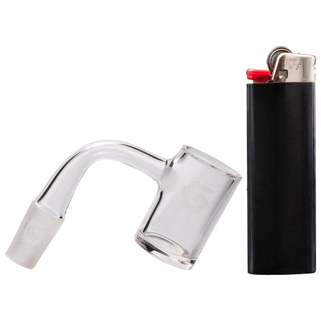 Glasshouse Classic Flat Top Quartz Banger for Dab Rigs, 90 Degree Male Joint, 25mm, with Lighter