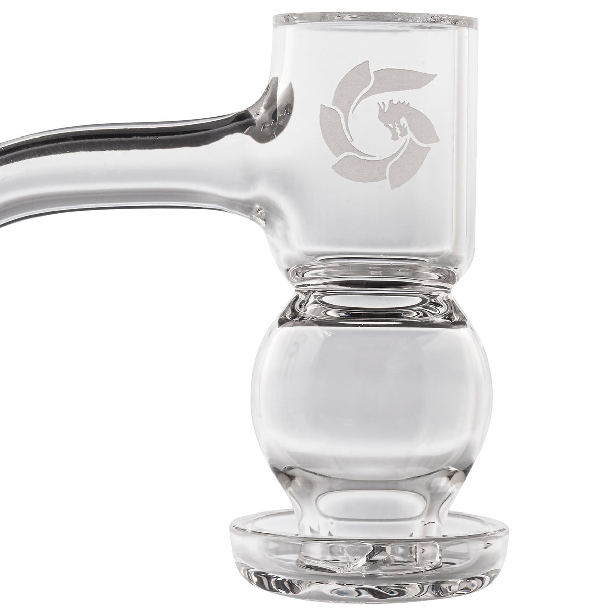 Glasshouse Egg Terp Banger with Beveled Top and Circular Pearl, 90 Degree Joint, Side View