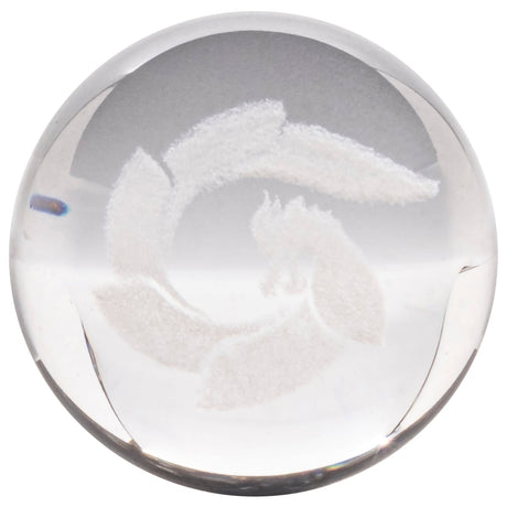 Glasshouse Etched Marble Cap for Dab Rigs, Borosilicate Glass, Front View on White Background