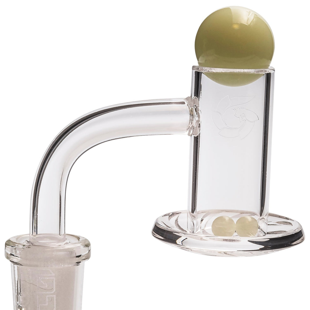 Glasshouse Hurricane Cyclone Quartz Banger Kit with Carb Cap, Male Joint, Side View