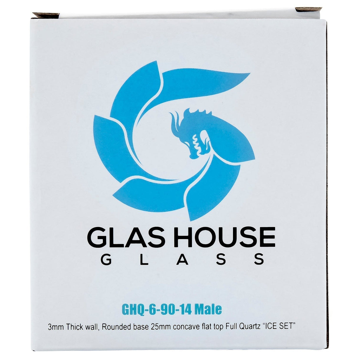 Glasshouse Quartz Kit packaging with logo, 3mm thick male joint, 25mm concave flattop