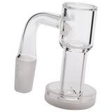Glasshouse Opaque Base Terp Vacuum with Cyclone Percolator, Male Joint, Quartz Material, Side View
