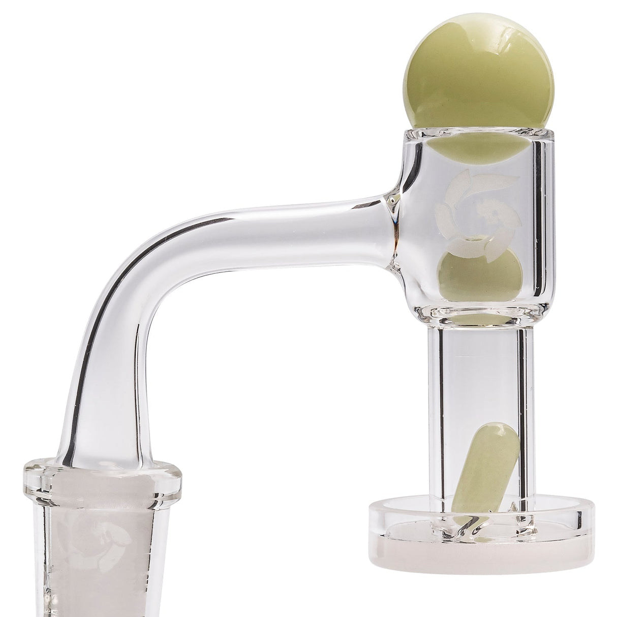 Glasshouse Opaque Base Terp Vacuum with Male Joint and Vortex Percolator, Side View