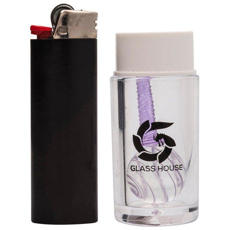 Glasshouse Purple Terp Kit with Carb Cap and Dabber, Front View on White Background