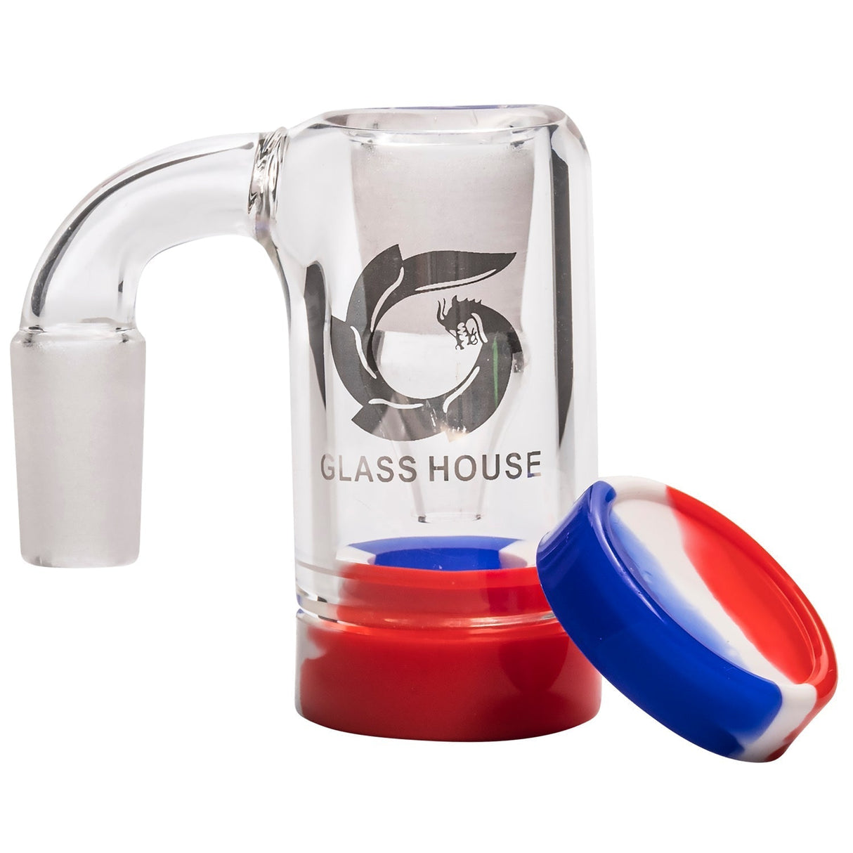 Glasshouse Quartz Reclaim Kit with Male Joint and 90 Degree Angle, Including 2 Silicone Dishes