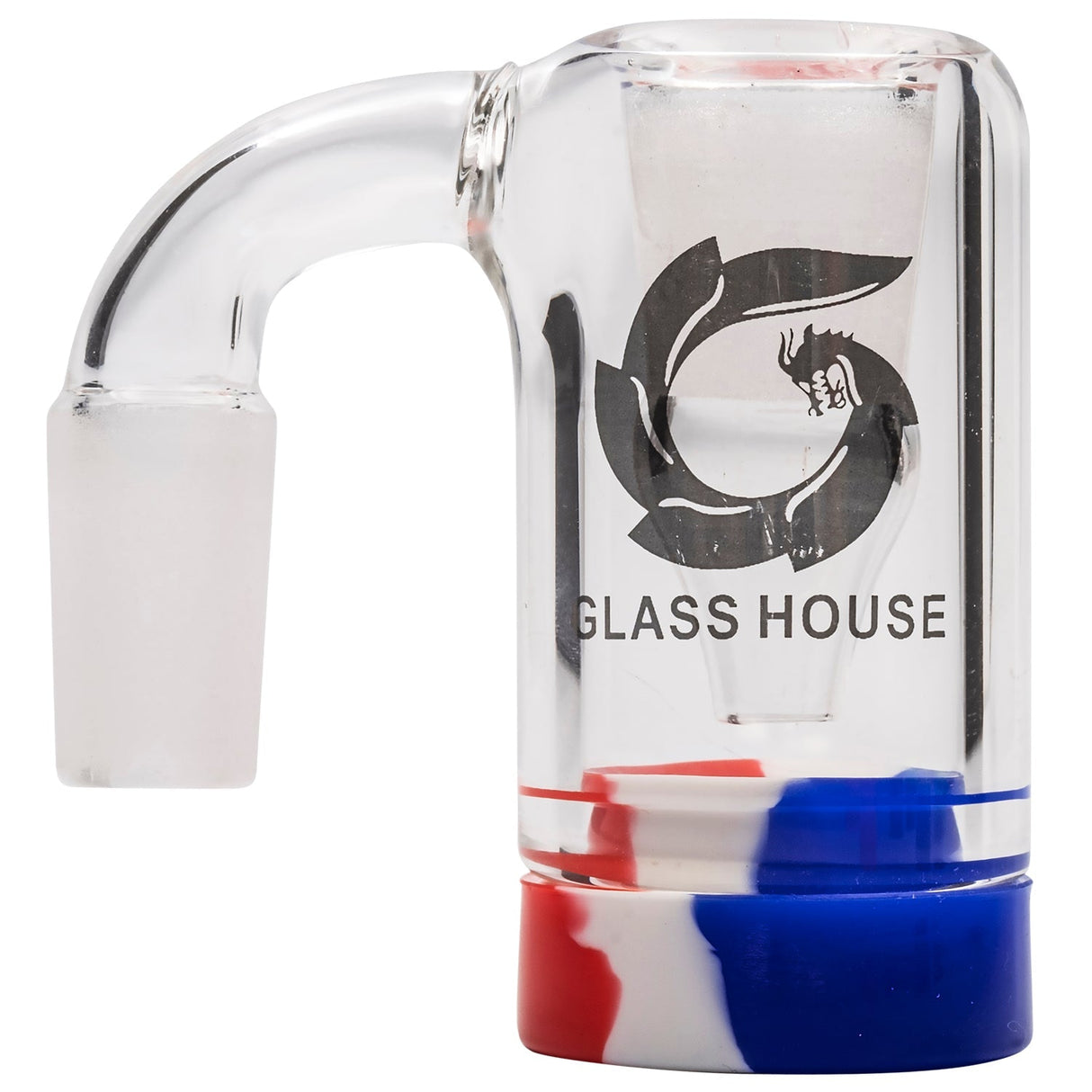 Glasshouse Quartz Reclaim Kit with Male Joint and Silicone Dishes in Red and Blue