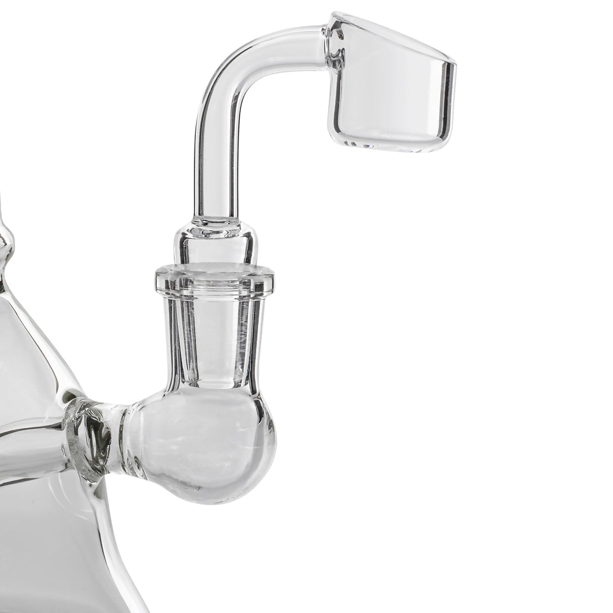 Glassic Bell Rig with Marble Accents, Clear Borosilicate Glass, Compact Design, Side View