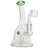 Glassic Bell Rig with green marble accents, compact design for easy travel, front view on white background