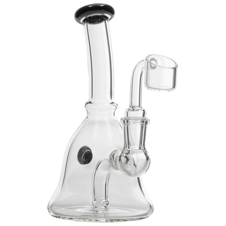 Glassic Bell Rig with Black Accents and Marble, Compact Design, Side View on White Background