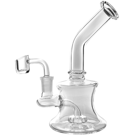 Glassic Bent Neck Travel Size Rig with Banger, Clear Borosilicate Glass, 90 Degree Joint