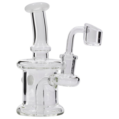 Glassic Compact Barrel Banger Hanger Rig in Frost, Borosilicate Glass, Side View