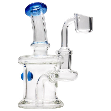 Glassic Compact Barrel Banger Hanger Rig in Sapphire, 5.5" Borosilicate Glass, Front View