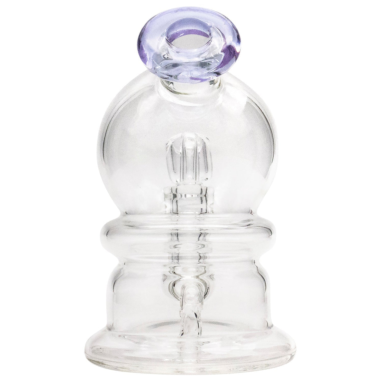 Glassic Compact Globe Banger Hanger Dab Rig Front View with Purple Accent