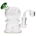 Glassic Compact Globe Banger Hanger Dab Rig in Emerald, 90 Degree Joint, 4.5"-5.5" High, Side View