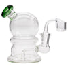 Glassic Compact Globe Banger Hanger Dab Rig in Emerald, 90 Degree Joint, 4.5"-5.5" High, Side View