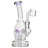 Glassic Curved Dab Rig with Amethyst Accents and Banger Hanger Design, 6.5" Height, Front View