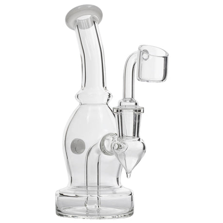 Glassic Curved Body Dab Rig with Colored Accents, Frost Variant, Side View on White Background