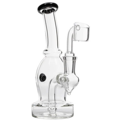 Glassic Curved Body Dab Rig with Onyx Accents and Banger Hanger Design - Front View