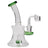 Glassic Hourglass Dab Rig with Emerald Accents and Quartz Banger, Front View